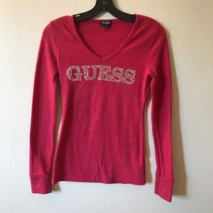 Women’s Guess long sleeve Tee V neck